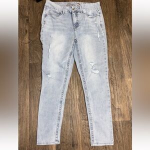 Seven7 Women's Tummyless High Rise Skinny Distressed Ripped Jeans Size 12